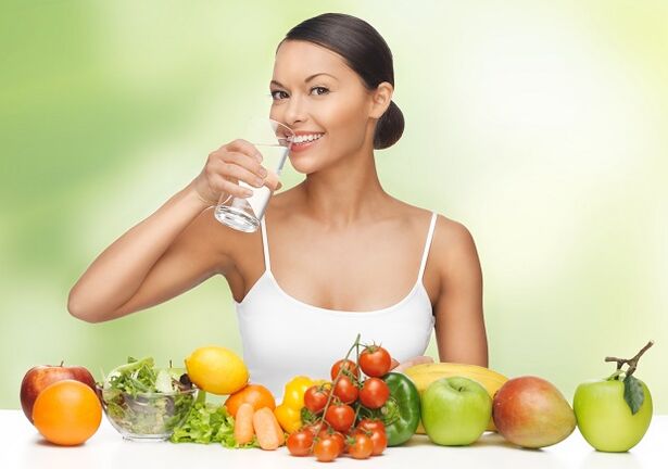 Načelo vodne prehrane je spoštovanje režima pitja, skupaj z uporabo zdrave hrane